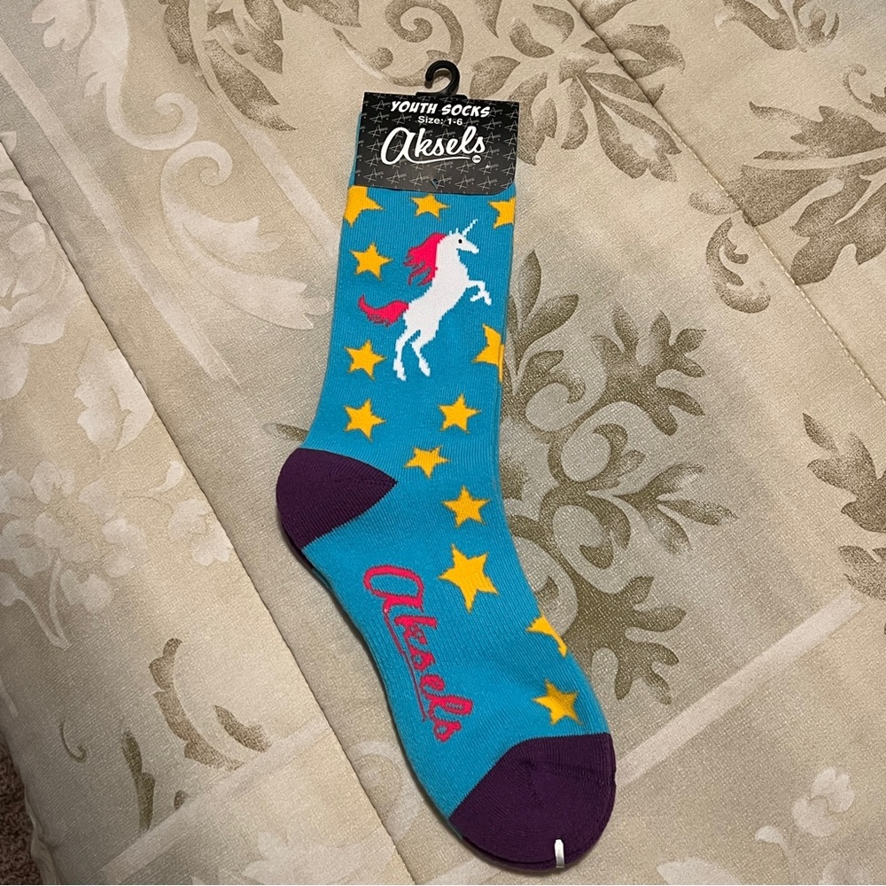 Kids Unicorn Socks - Blue and Purple